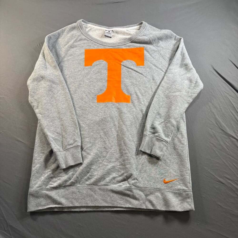 Nike Tennessee Volunteers Sweatshirt Women’s Large Gray Orange Swoosh NCAA